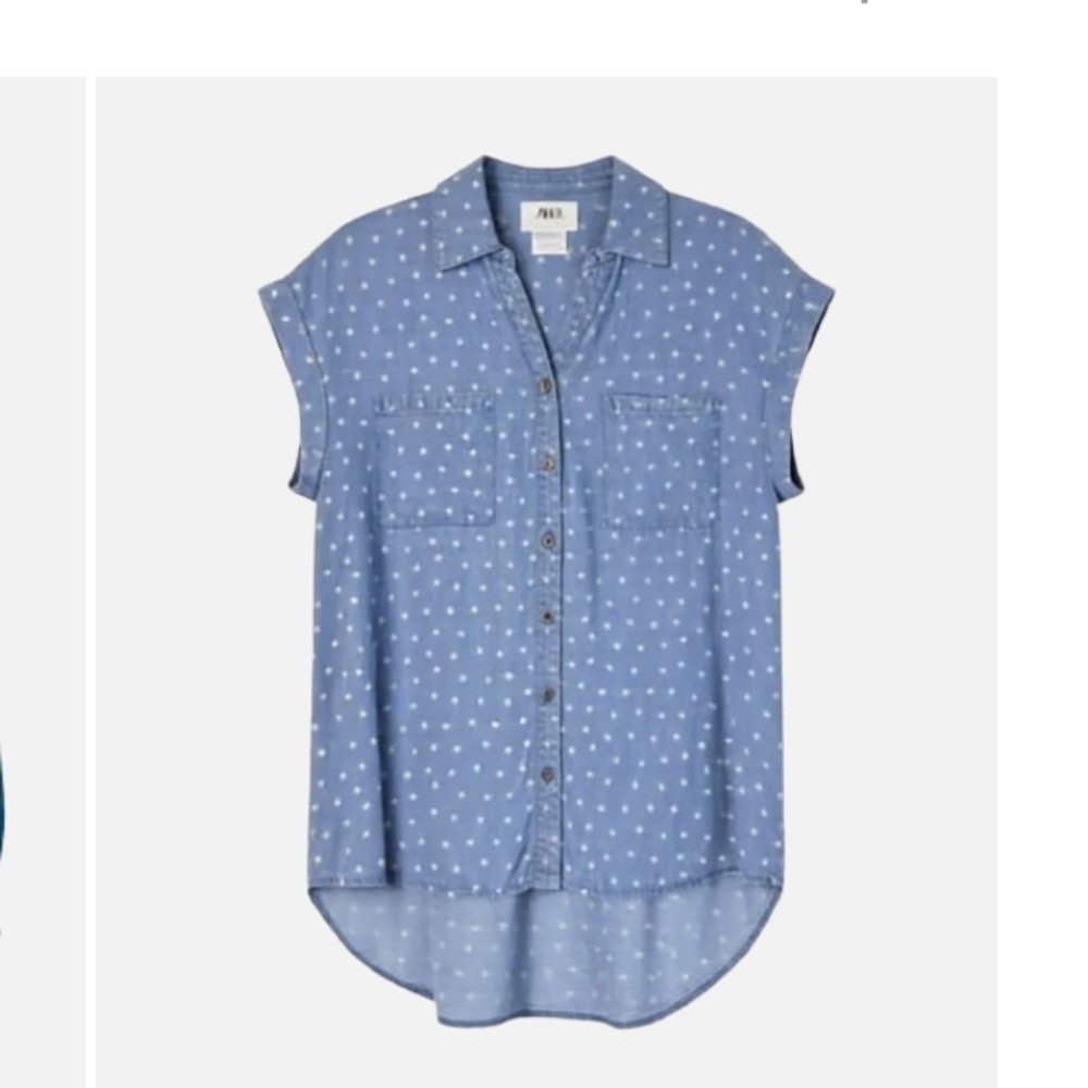 Style & Co. Light Blue Star Print Shirt